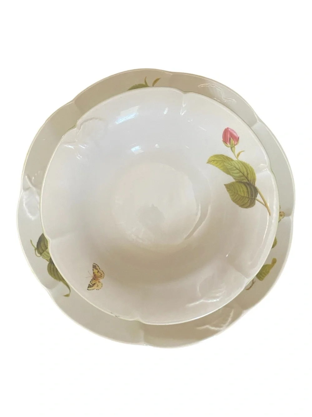 Gorham Rose Seranade Vintage Y2k Plate Set Butterflies Roses